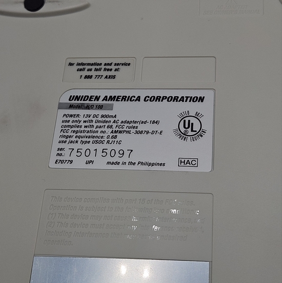 Vintage Uniden H/O 100 America Axis family home organizer - Picture 6 of 8